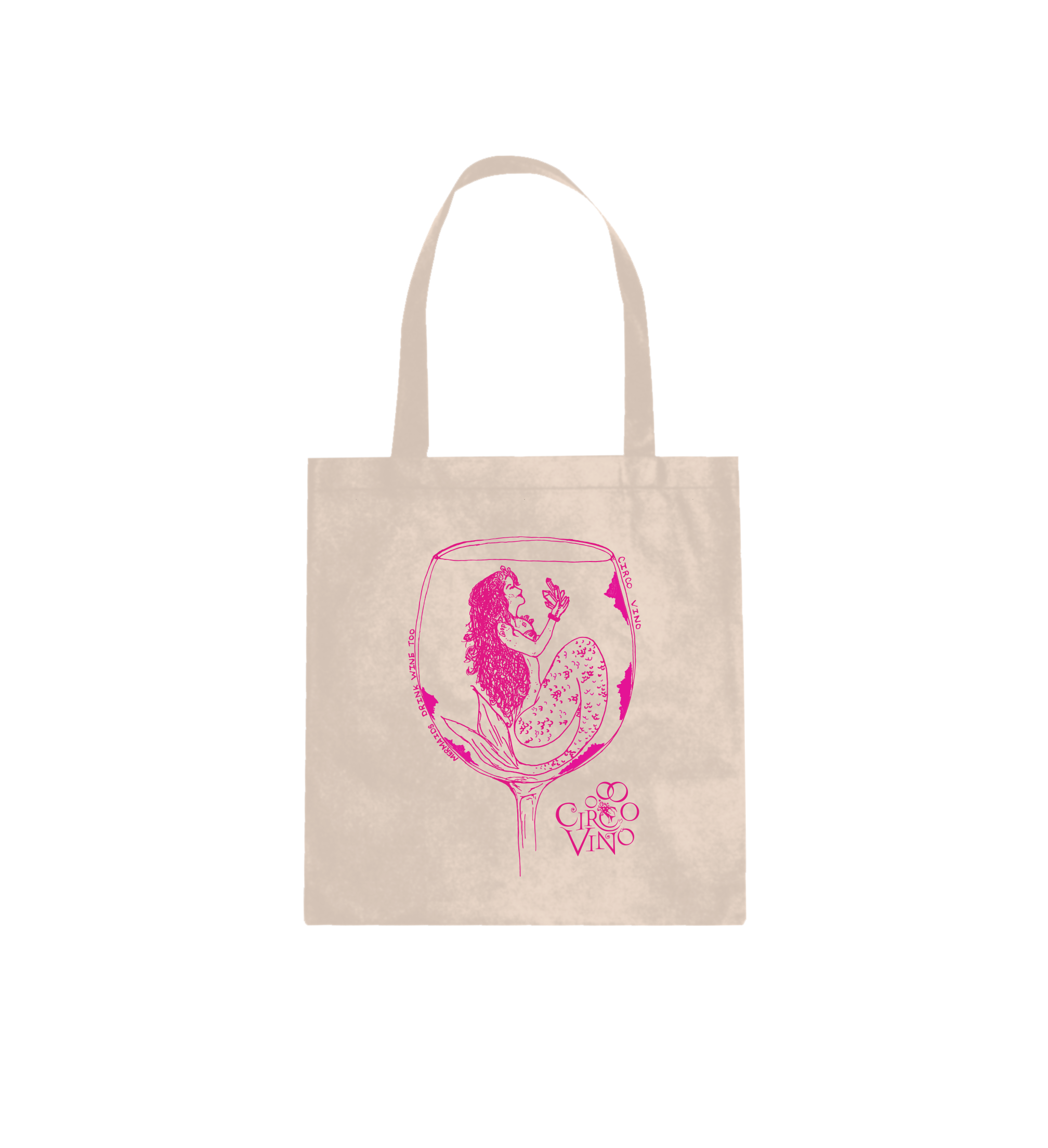 Mermaids Drink Wine Too Natural Tote Bag Circo Vino